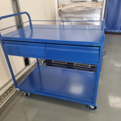 עגלת ברזל 2 קומות עם 2 מגירות