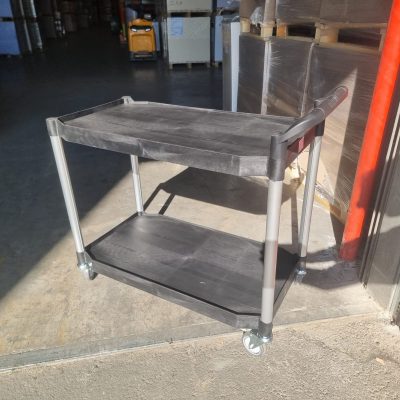 עגלות שרות 2 קומות מפלסטיק פוליפרופילן (פלסטיק קשיח-איכותי) עם ידית אחת